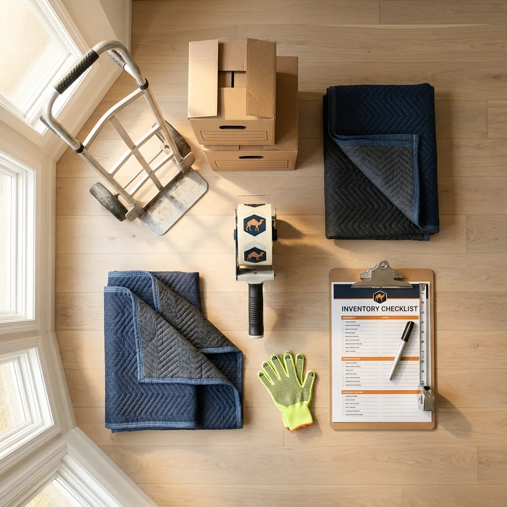 Professional moving supplies and packing materials layout for Saint Marys residential relocations