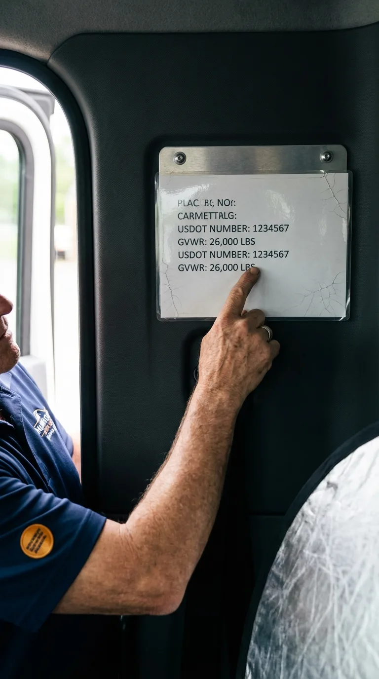 USDOT licensing placard verification in Saint Marys